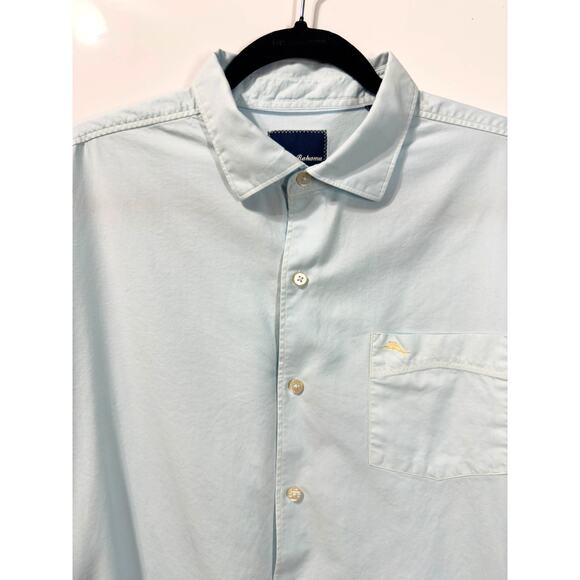 Tommy Bahama Button Up Cotton/Silk Light Blue Lightweight Casual Mens Size Large - Picture 3 of 9